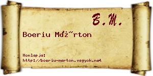 Boeriu Márton névjegykártya